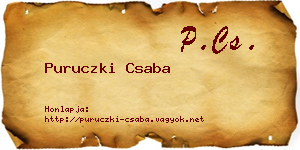 Puruczki Csaba névjegykártya