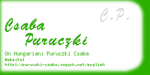 csaba puruczki business card